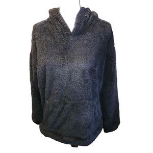 Urban Basics Black Cozy Sherpa Hoodie Sweatshirt Size Large